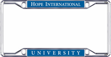 License Plate Frame, Hope International University