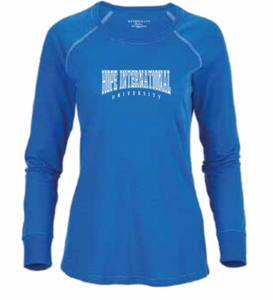 Ladies Preppy Patch Long Sleeve Tee, Royal