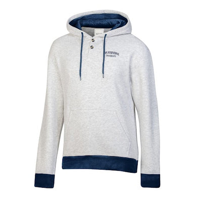 Big Cotton Retro Pullover Hoodie, Light Heather/Navy